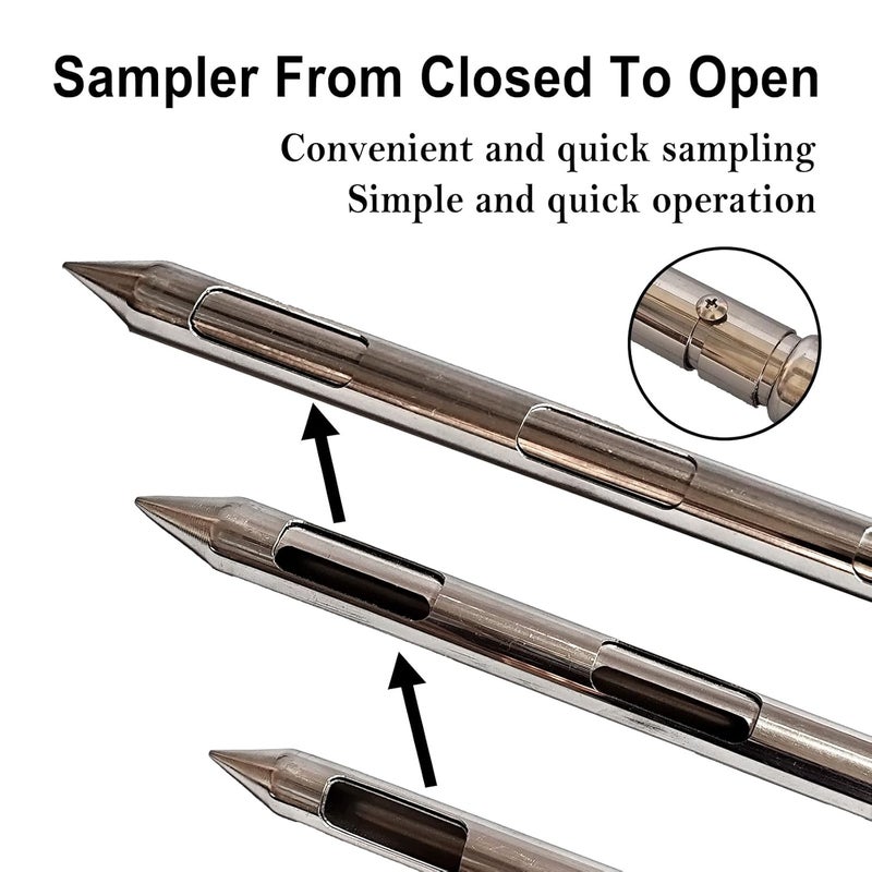 PLDOULY Powder Sampler, Stainless Steel Three Zone Grain Probe Sampler, 20 in. Length x 1 in (3slots) - Image 4