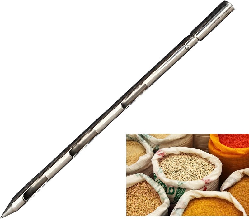 PLDOULY Powder Sampler, Stainless Steel Three Zone Grain Probe Sampler, 20 in. Length x 1 in (3slots) - Image 1