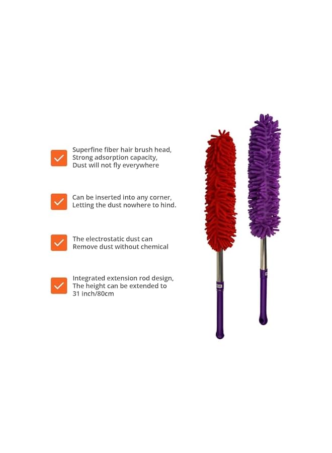 promass Microfiber Duster, Microfiber Hand Duster Washable Microfibre Cleaning Tool Extendable Dusters for Cleaning Office, Car, Computer, Air Condition, Washable Duster (Purple) - Image 5