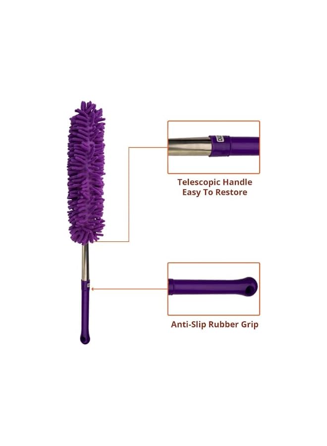 promass Microfiber Duster, Microfiber Hand Duster Washable Microfibre Cleaning Tool Extendable Dusters for Cleaning Office, Car, Computer, Air Condition, Washable Duster (Purple) - Image 4