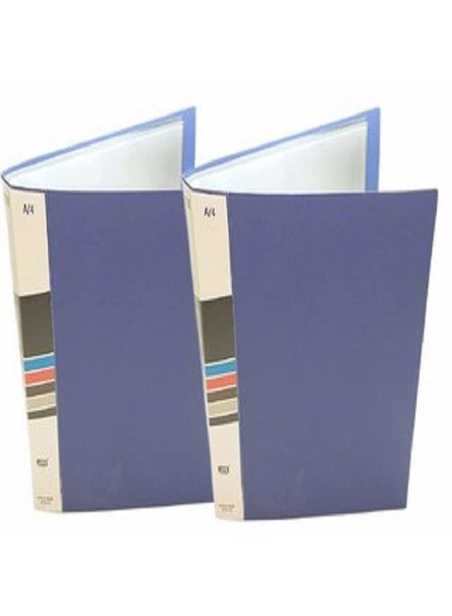 Peeplvalue Set of 2 Display Books Deluxe Quality File Folder A4 Size 40 Pockets,Presentation Binders with Plastic Clear Sleeves Document Organizer for School Office - Image 1