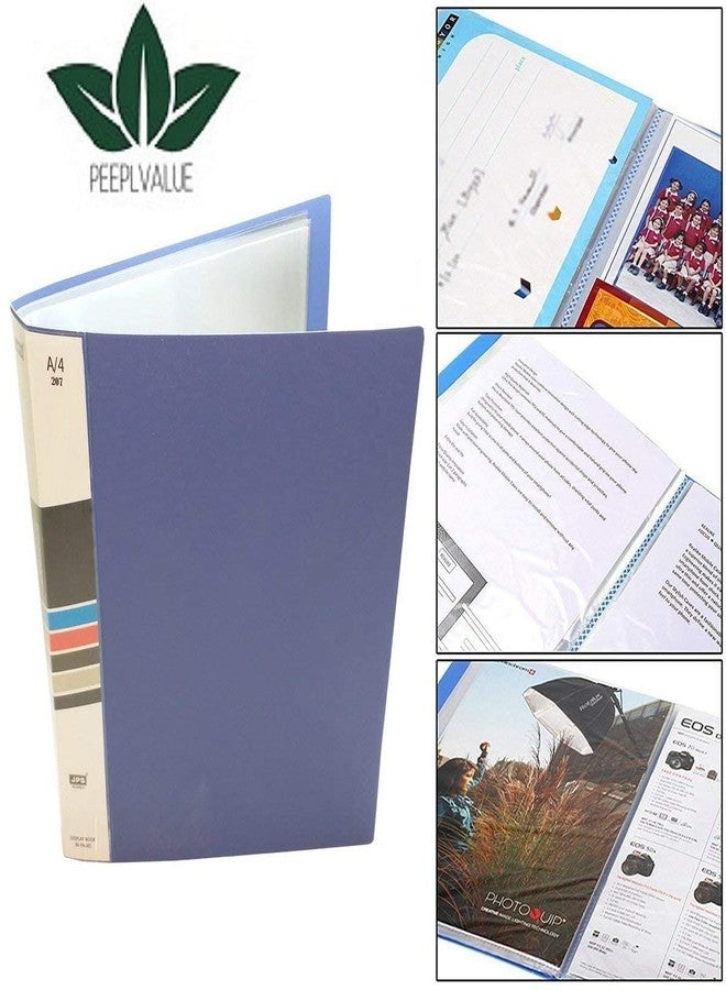 Peeplvalue Set of 2 Display Books Deluxe Quality File Folder A4 Size 40 Pockets,Presentation Binders with Plastic Clear Sleeves Document Organizer for School Office - Image 2