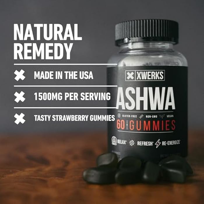 Xwerks Ashwagandha Gummies, Extra Strength 1500 mg Per Serving, Ashwagandha for Women and Men, Vegan Gluten Free, Non GMO, Vitamins and Supplements, Traditional Adaptogenic Herbal Supplement 60 Count - Image 4