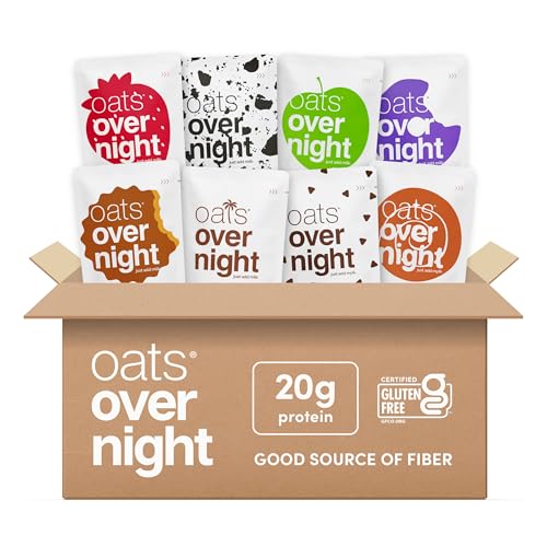 Oats Overnight Party Variety Pack - High Protein, High Fiber Breakfast Protein Shake - Gluten Free Oatmeal, Non GMO High Protein Oatmeal - Cookies & Cream, Coconut Cream Pie & More Flavors (16 Pack) - Image 1