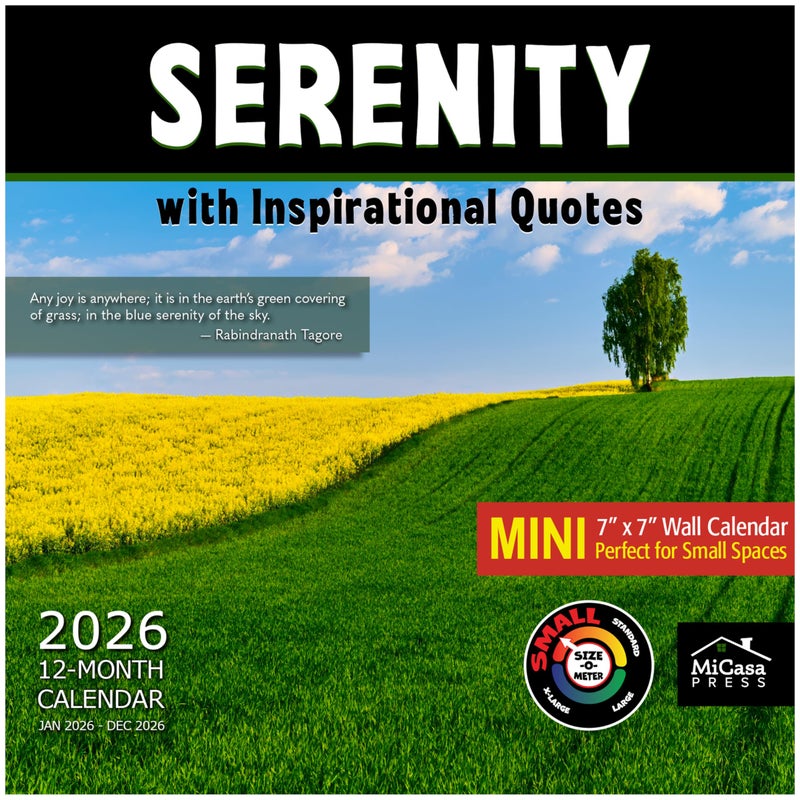 MICASA PRESS Serenity with Inspirational Quotes 2026 Mini Wall Calendar 12 Month | 7" x 14" Open | Thick & Sturdy Paper | Holiday Gift | Zen Nature Calendar 2026 - Image 1