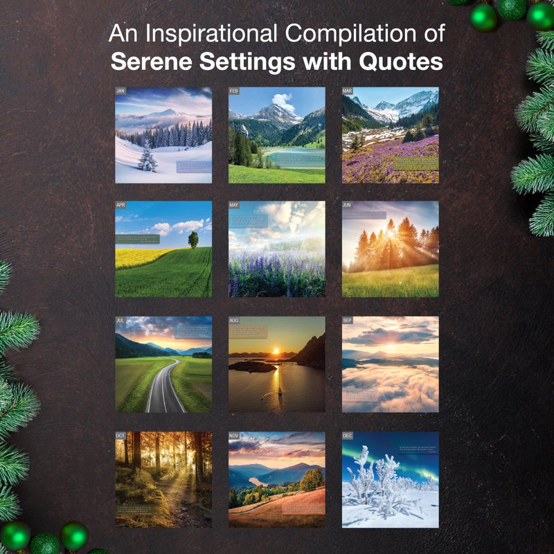 MICASA PRESS Serenity with Inspirational Quotes 2026 Mini Wall Calendar 12 Month | 7" x 14" Open | Thick & Sturdy Paper | Holiday Gift | Zen Nature Calendar 2026 - Image 3