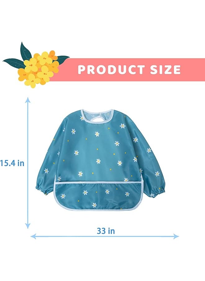 erorex - Long Sleeves Toddler Weaning Bibs Sleeved Baby Waterproof Feeding Coverall Set Catching Food And - Image 1