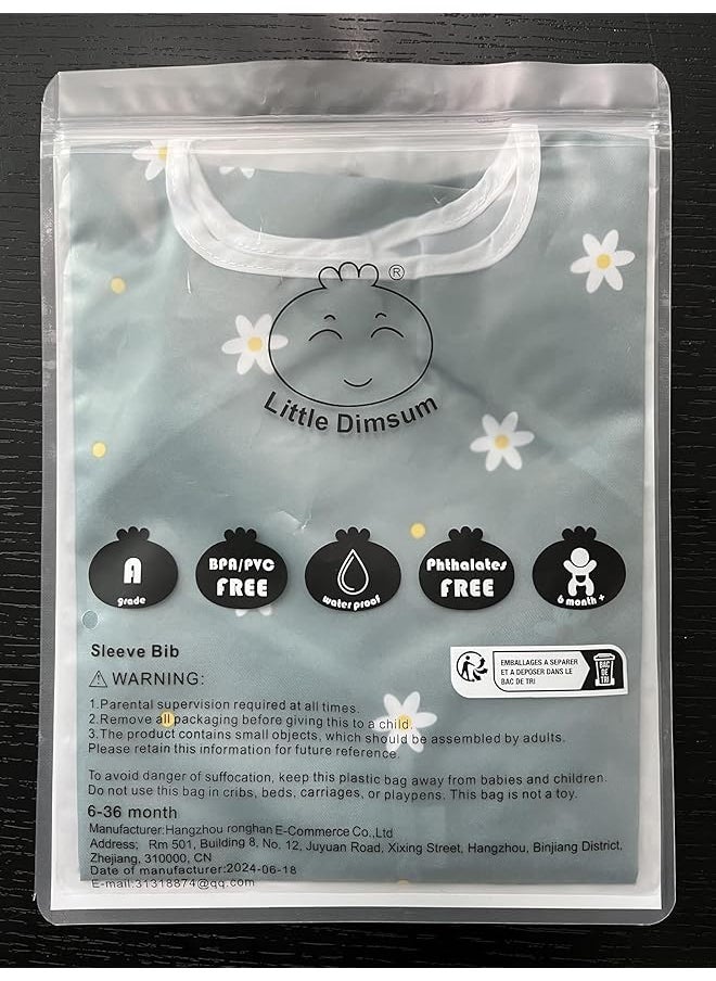 erorex - Long Sleeves Toddler Weaning Bibs Sleeved Baby Waterproof Feeding Coverall Set Catching Food And - Image 1