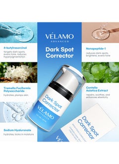 VELAMO ADVANCED Dark Spot Remover for Face and Body: Dark Spot Corrector Serum - Freckle/Melasma/Sun Spot/Age Spot/Brown Spot Remover 1 FL OZ/30mL  - Image 3