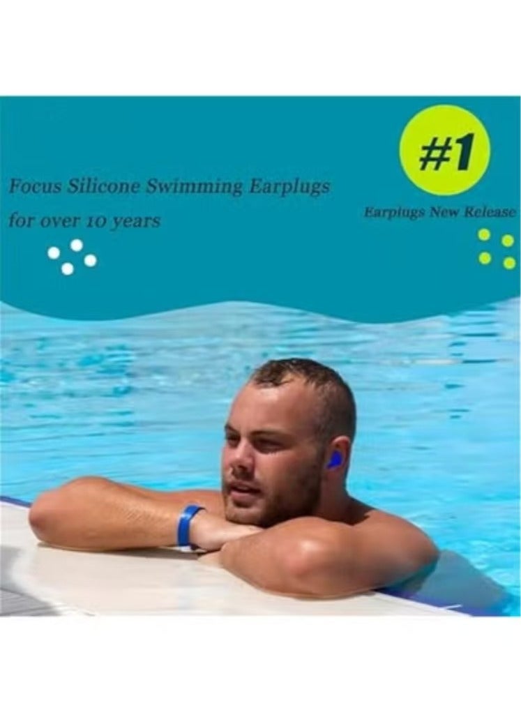 كابتن تيك سدادات اذن سيليكون للبالغين من جيونيكس للسباحة، قابلة لاعادة الاستخدام ومقاومة للماء للاطفال والرجال والنساء، ملحقات لعب مائية لركوب الامواج والطفو وحمام السباحة (4 الوان و4 حافظات) - Image 3
