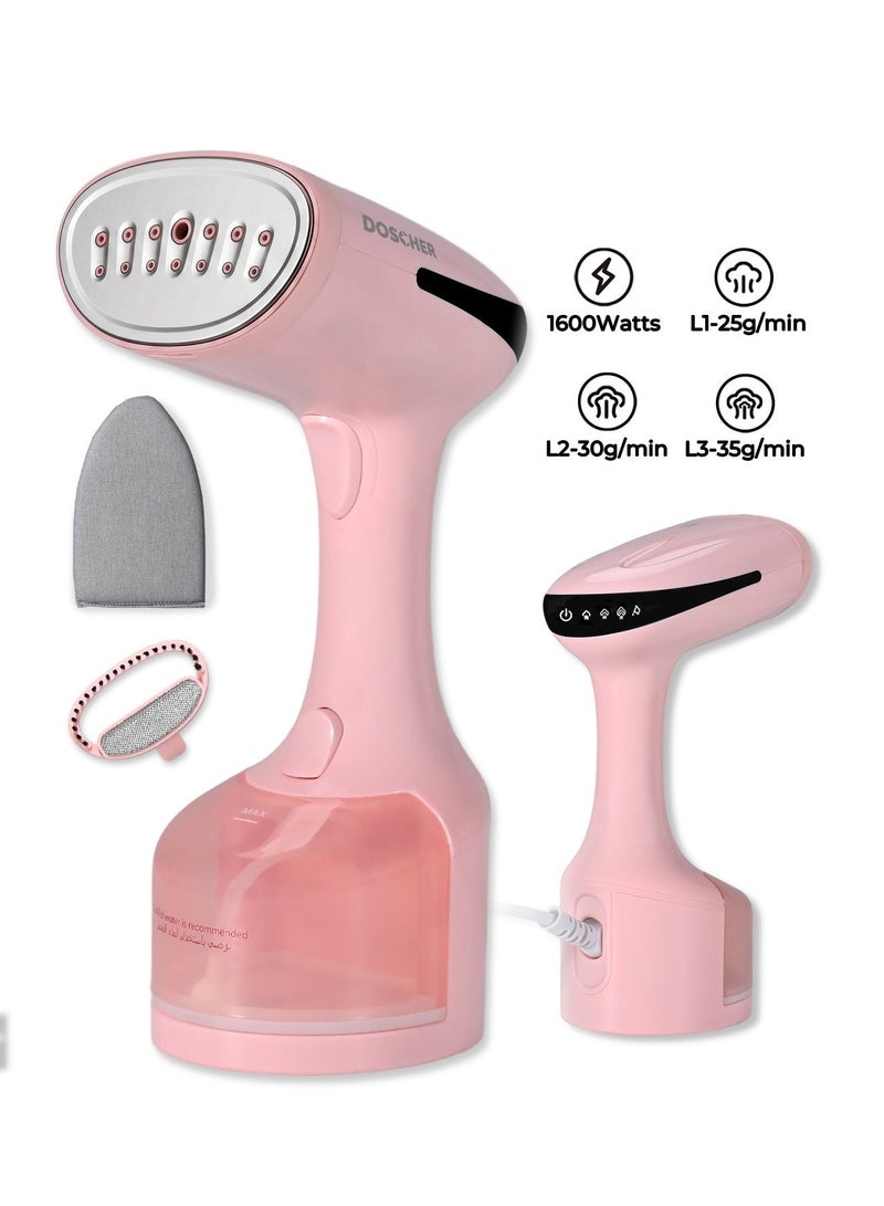 DOSCHER [Upgrade]1600 Watts Handheld Garment Steamer – Portable Steam Iron for Clothes with 3 Steam Levels & 25s Fast Heat-up, Wrinkle Remover - Image 1