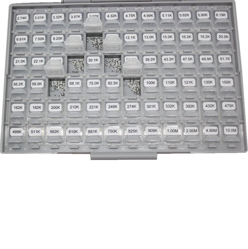 AideTek AideTek 0603 Size,Surface monnt Resistor SMD SMT 144 Values, 100pc/value 1% Sample Resistor Kit Distributed in Box-All Enclosure E96 Serial 0ohm to 1mohm Designer Kit Free Tweezers  - Image 3