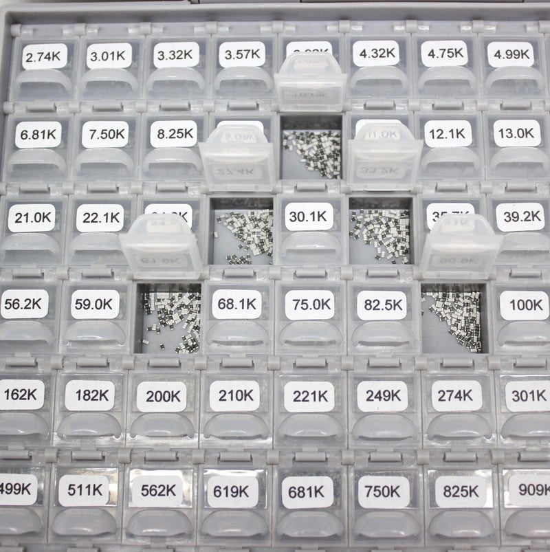 AideTek AideTek 0603 Size,Surface monnt Resistor SMD SMT 144 Values, 100pc/value 1% Sample Resistor Kit Distributed in Box-All Enclosure E96 Serial 0ohm to 1mohm Designer Kit Free Tweezers  - Image 4