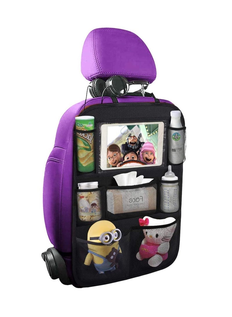 Cool Baby COOLBABY Backseat Car Organizer Mats Back Seat Organizers and Storage Bag with Touch Screen Tablet Holder for Kids Toddlers Car Seats - Image 1