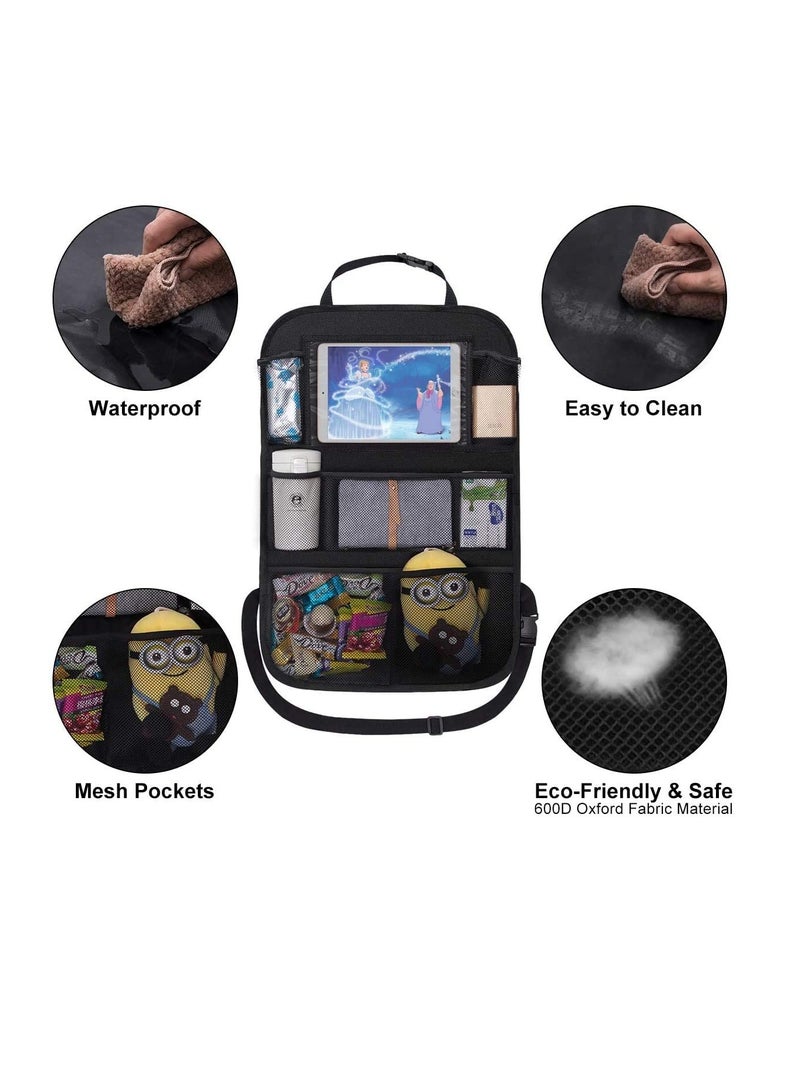 Cool Baby COOLBABY Backseat Car Organizer Mats Back Seat Organizers and Storage Bag with Touch Screen Tablet Holder for Kids Toddlers Car Seats - Image 3