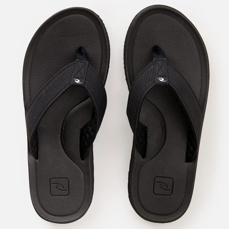 Rip Curl Chiba Leather Strap Sandals in Black - 9