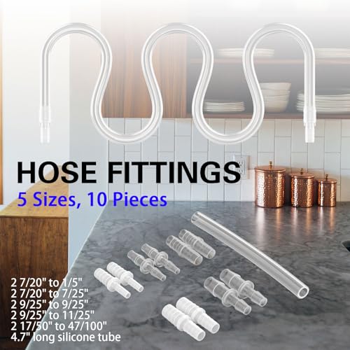 Syarme Female Urination Device Connector, Hose Barb Fittings 10Pcs, Connect The Urinal Tightly to the Extension Tube, Reusable Pipeline Connector, 1/5",7/25",7/20",11/25",47/100" (7/20" to 5 Diameters) - Image 2
