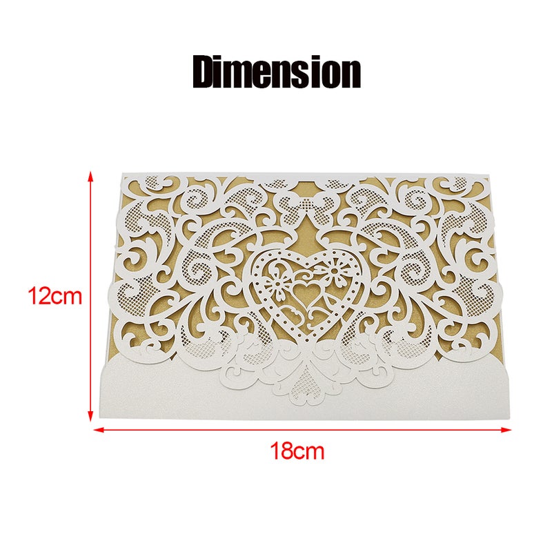 20pcs Love Pattern Invitation Cards Invitation Holders for Wedding Birthday Party Anniversary - Image 3