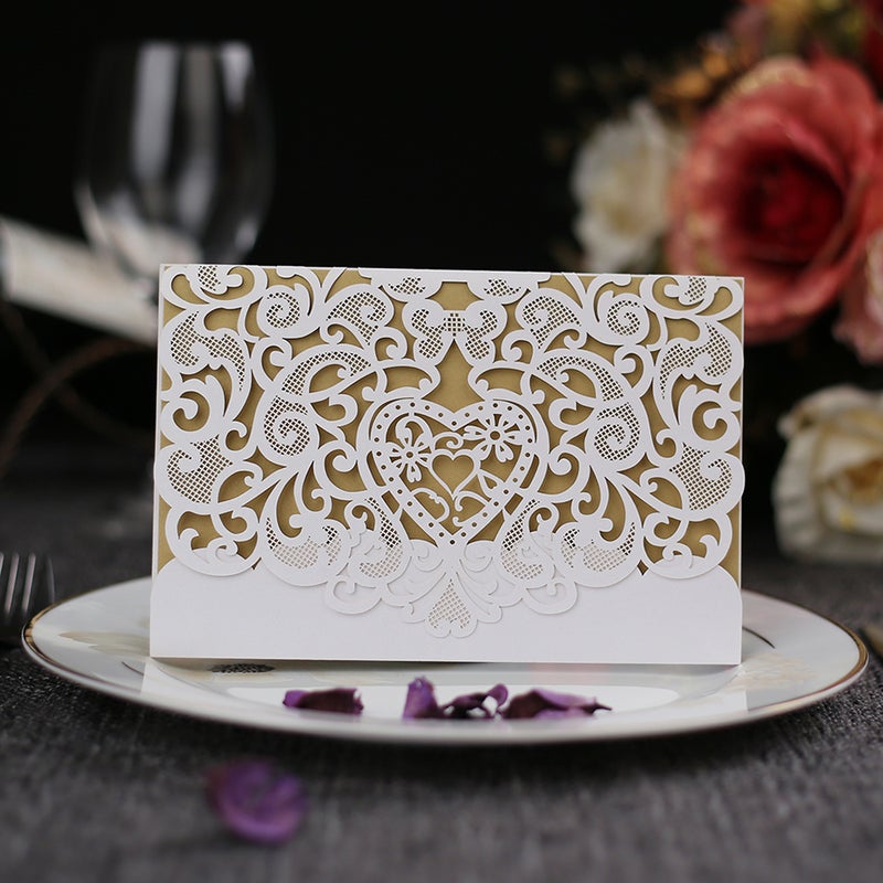 20pcs Love Pattern Invitation Cards Invitation Holders for Wedding Birthday Party Anniversary - Image 5
