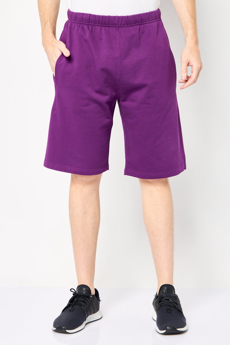 Kenzo Men Embroidered Basic Shorts, Purple - Image 1
