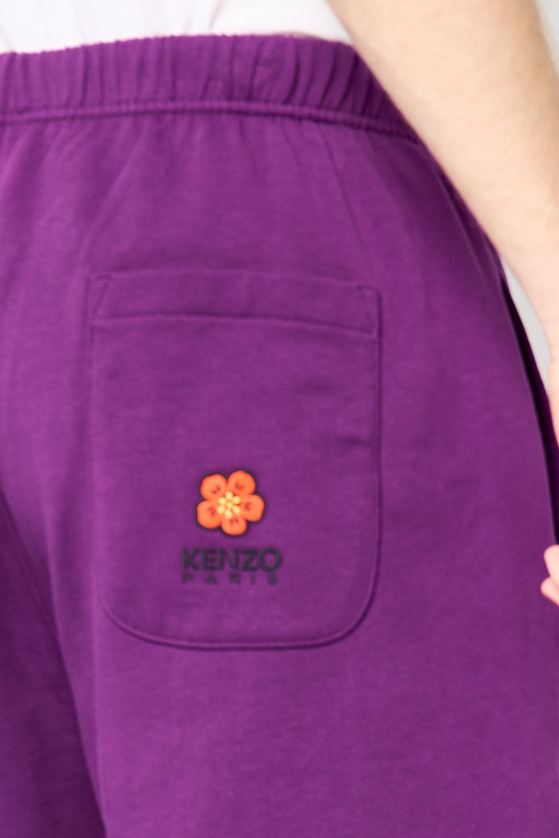 Kenzo Men Embroidered Basic Shorts, Purple - Image 4