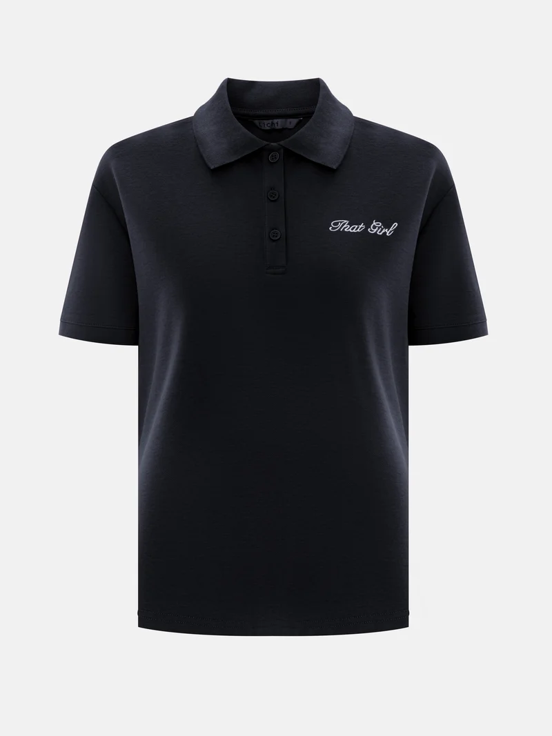 Lichi Kersey polo with embroidery