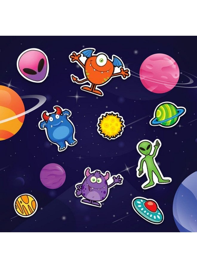 ArtCreativity Alien Stickers Assortment, 100 Sticker Sheets with Over 1000 Space Stickers for Kids, Unique Arts and Crafts Supplies, Outer Space Birthday Party Favors, Galaxy Goodie Bag Fillers - Image 4