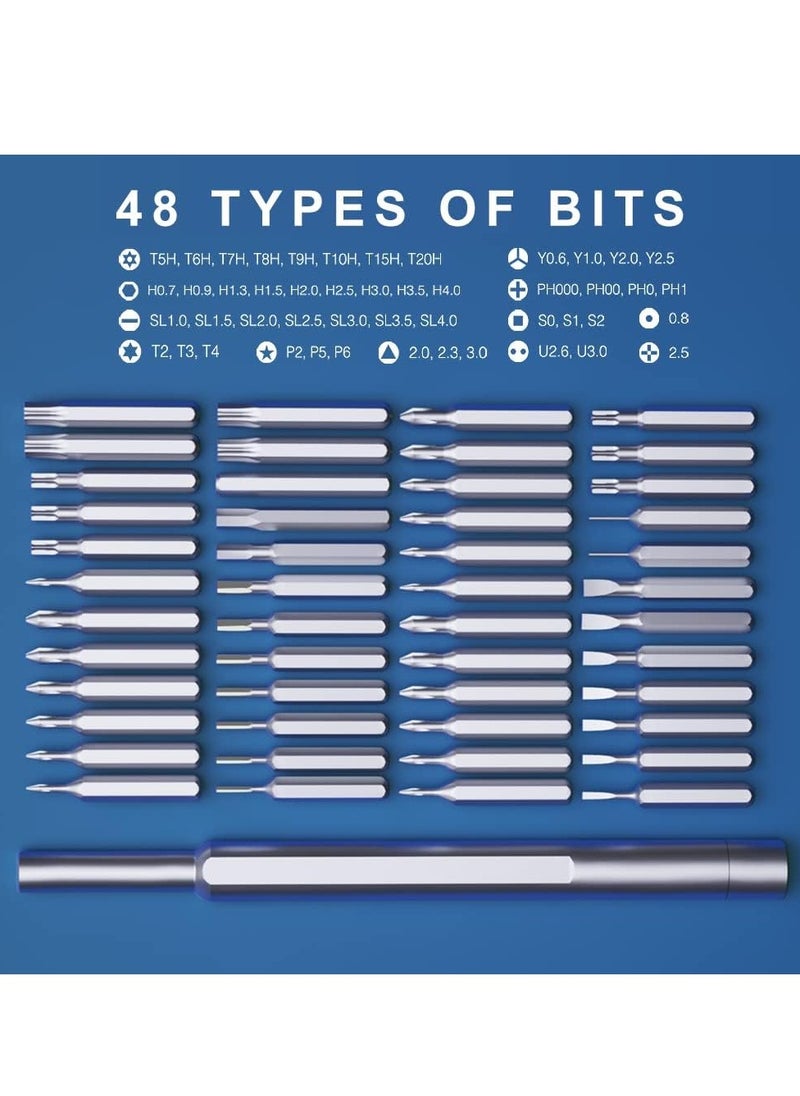 Generic Precision Screwdrivers Set, 48 in 1 S2 Steel Mini Magnetic Screwdriver Bit Repair Tool Kit with Premium Quality Aluminum Case for Phone,Tablet,iPad,Eyeglasses,Household Appliances,Toys,Watch  - Image 3