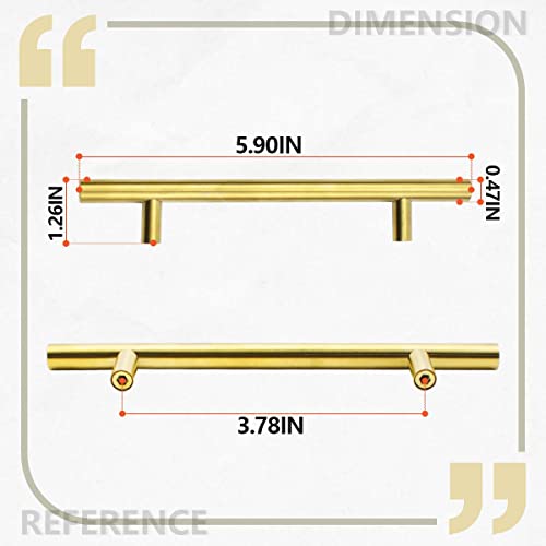 SANATO 6 Inch 4 Inch Hole Center Gold Cabnet Pulls Kitchen Cabinet Handles Made of Stainless Steel Ideal for Cabnet Drawer Cupboard 12 pcs - Image 3