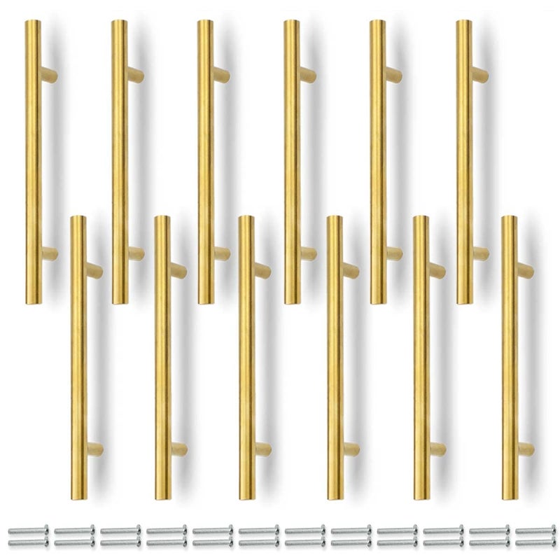 SANATO 6 Inch 4 Inch Hole Center Gold Cabnet Pulls Kitchen Cabinet Handles Made of Stainless Steel Ideal for Cabnet Drawer Cupboard 12 pcs - Image 2