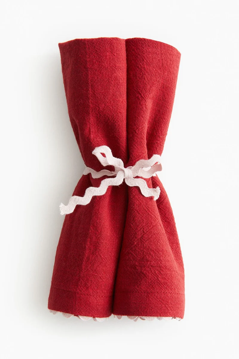 اتش اند ام مناديل بحواف متموجة - قطعتين