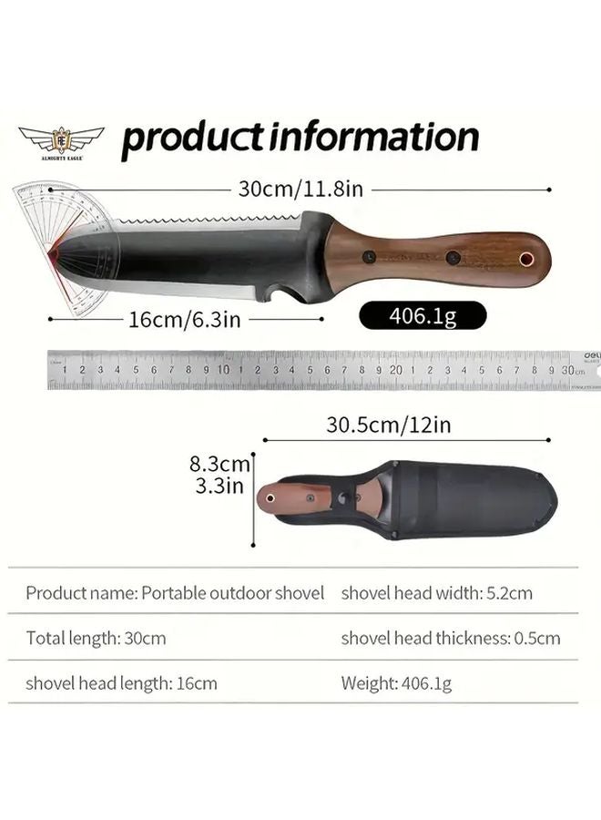 Almighty Eagle GLB Garden Shovel Heavy Duty Saw Edge Portable Outdoor Camping Tool - Image 4