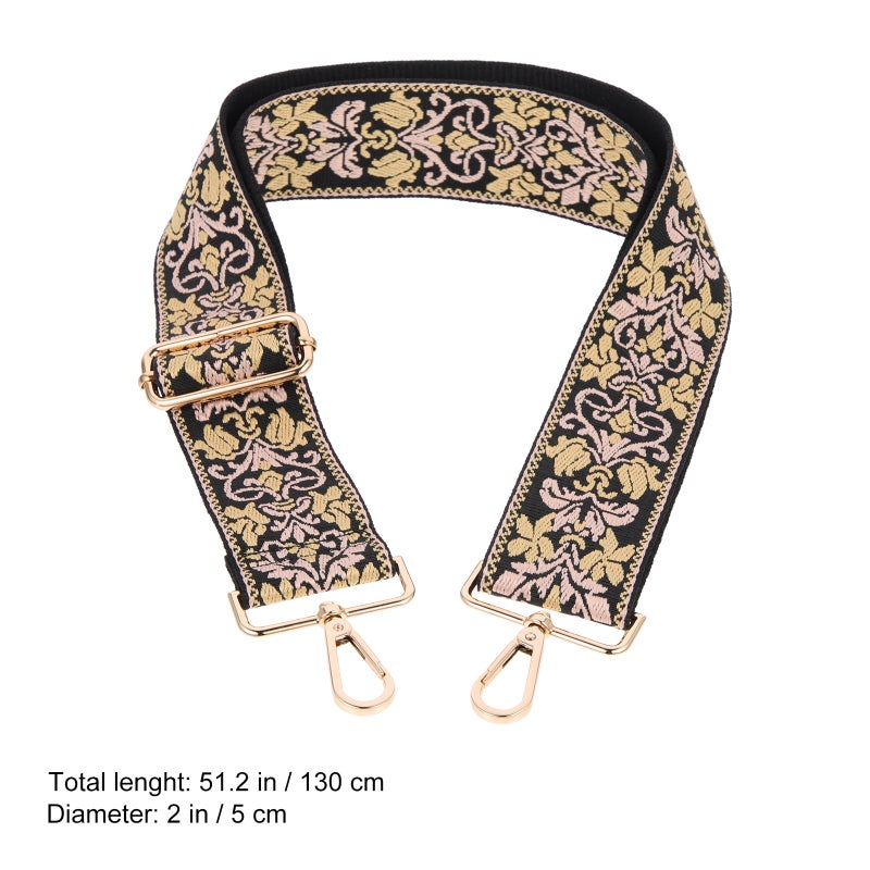 Handbag Strap Replacement Adjustable Handbag Strap Women Handbag Ethnic Style Rustproof Metal Buckles 1Pack - Image 2