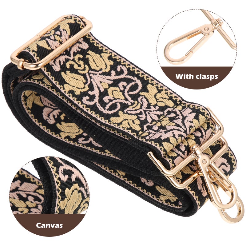 Handbag Strap Replacement Adjustable Handbag Strap Women Handbag Ethnic Style Rustproof Metal Buckles 1Pack - Image 5