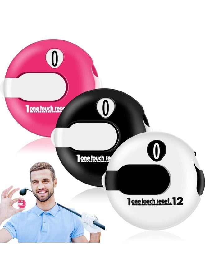 3Pcs Golf Score Counter 1.2 Inch Touch Reset Golf Stroke Counter Clicker with Clip Mini Compact Score Tracker Attachment for Women Men Golfers Scorekeeper Gloves - Image 1