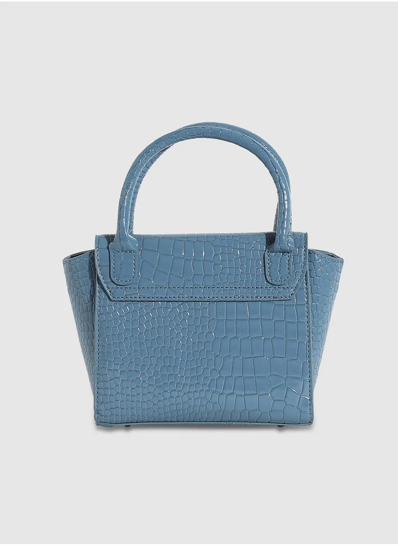Haute Sauce Stud Croc Mini Handbag - Blue