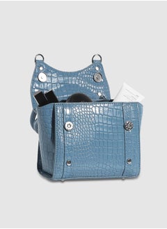 Haute Sauce Stud Croc Mini Handbag - Blue  - Image 4