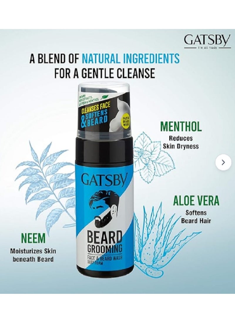 GATSBY Beard Grooming Face And Beard Wash Deep Foam 110 ml  - Image 2