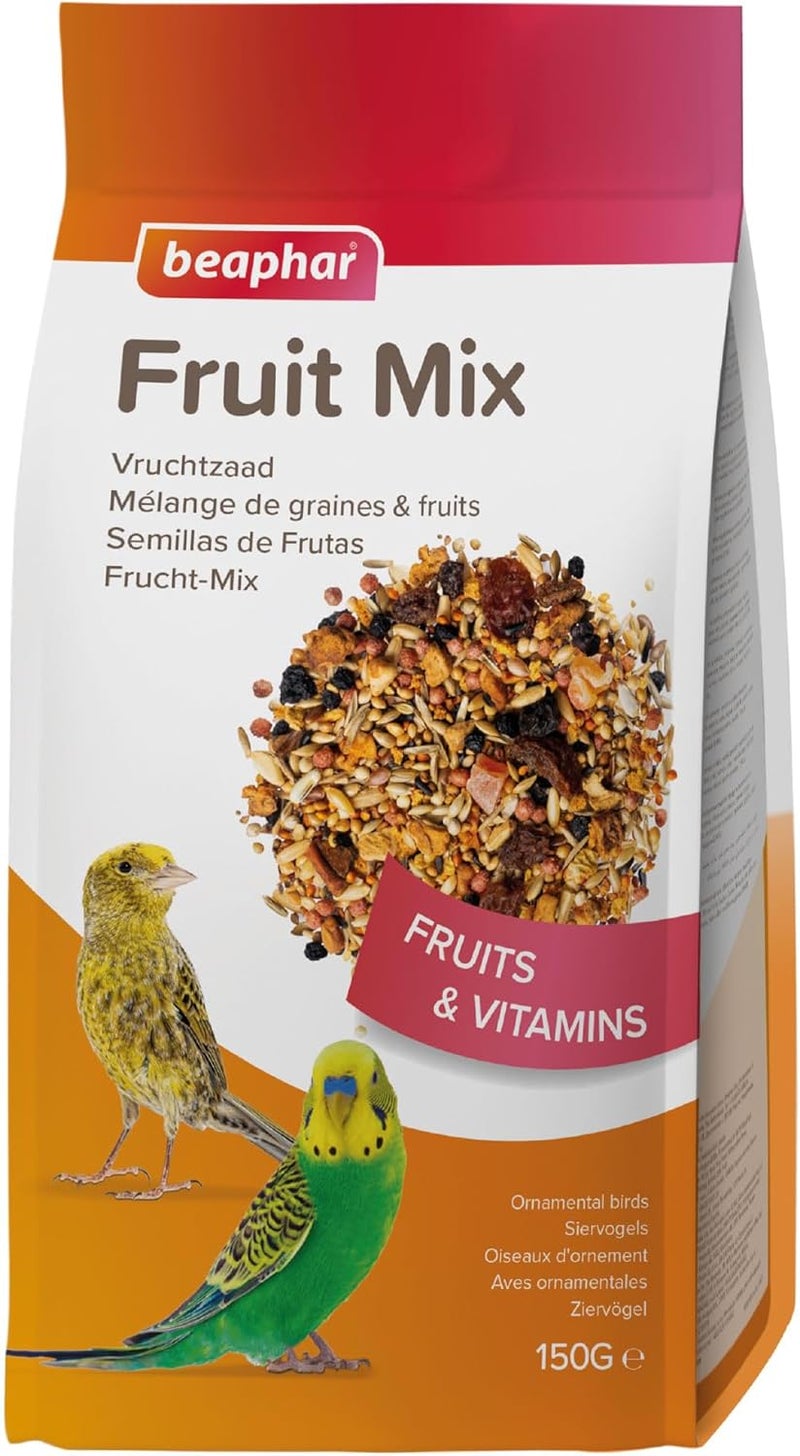 Beaphar Fruit seed 150g - Snack for birds - With raisins, papaya, apple and elderberry - Enriched with vitamins - Supplement to the daily diet - Image 1