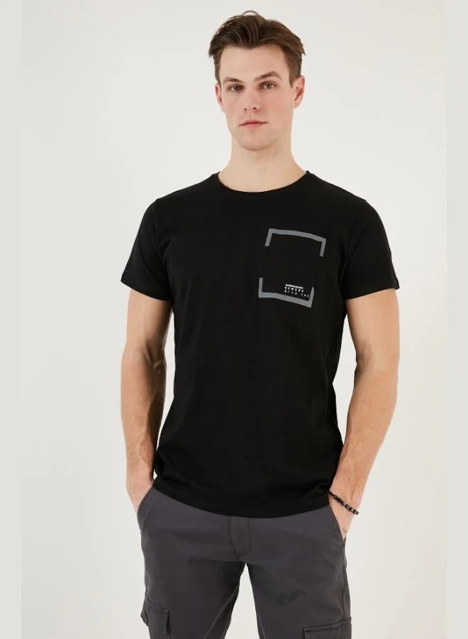 Buratti  Buratti Crew Neck Cotton Slim Fit T Shirt Men's T SHIRT 541REWORK for Men | Best Price UAE