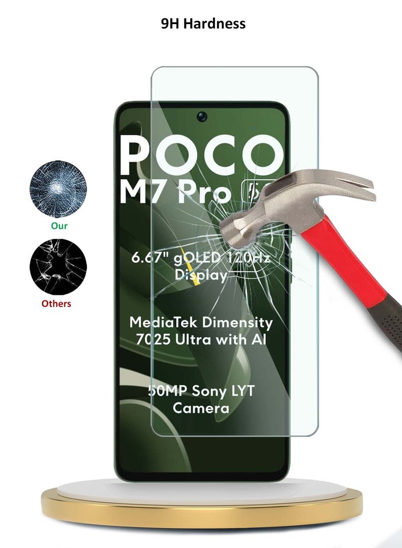 دبليو تيك واقي شاشة من الزجاج المقوى Xiaomi Poco M7 Pro 5G 2024 WTech Premium Series 9H 2.5D - شفاف - Image 3