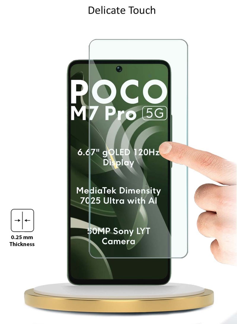 دبليو تيك واقي شاشة من الزجاج المقوى Xiaomi Poco M7 Pro 5G 2024 WTech Premium Series 9H 2.5D - شفاف - Image 4