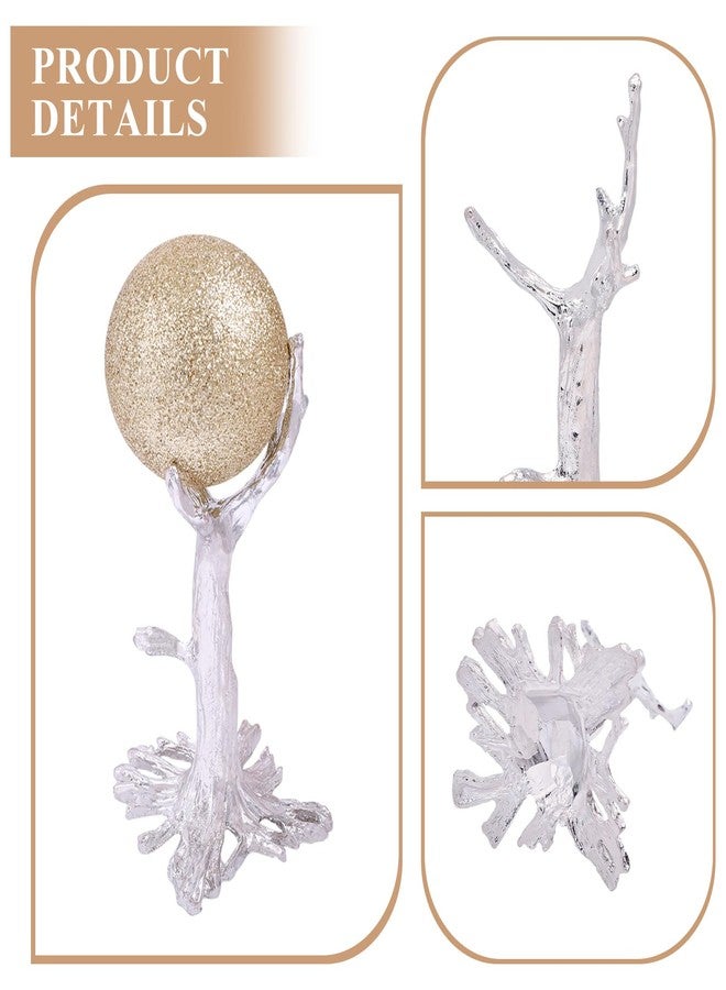 beinkmake Crystal Ball Display Stands Metal Tree Branches Rock Display Holder Sliver Crystal Sphere Base Ideal for Abalone Shell Gemstone Balls Mineral Geode Home Decor 1.97-2.36 inch - Image 4