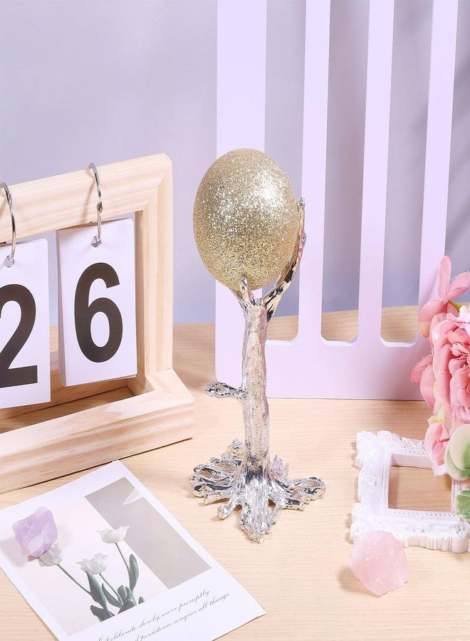 beinkmake Crystal Ball Display Stands Metal Tree Branches Rock Display Holder Sliver Crystal Sphere Base Ideal for Abalone Shell Gemstone Balls Mineral Geode Home Decor 1.97-2.36 inch - Image 5