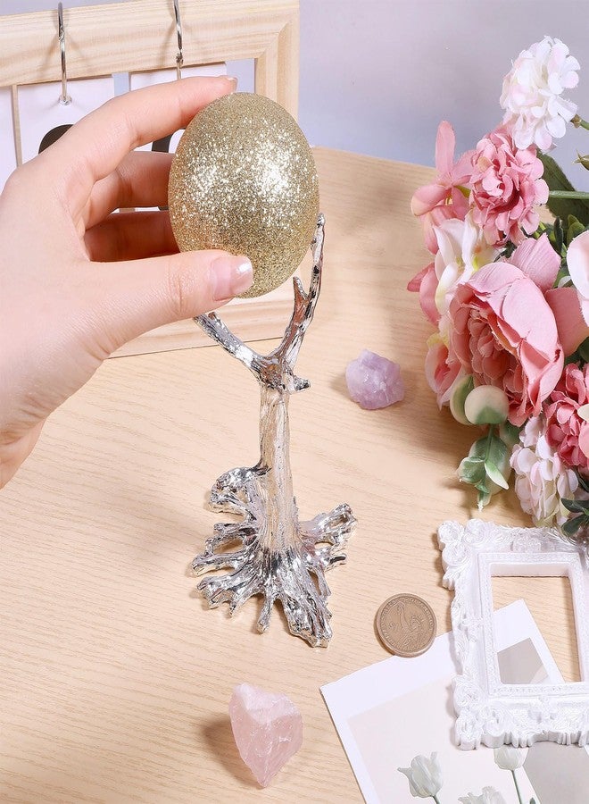 beinkmake Crystal Ball Display Stands Metal Tree Branches Rock Display Holder Sliver Crystal Sphere Base Ideal for Abalone Shell Gemstone Balls Mineral Geode Home Decor 1.97-2.36 inch - Image 3