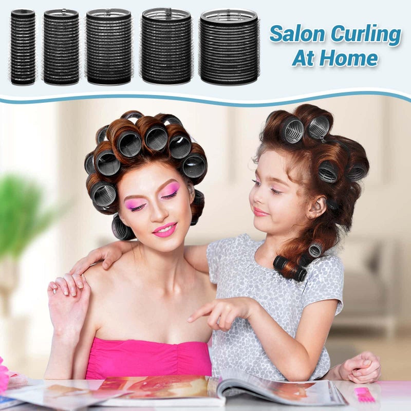 Audab 56 Pcs Hair Rollers Set for Blowout Look Long Hair, 30Pcs Rollers Hair Curlers in 5 Sizes with 24 Pcs Clips and Storage Bag for Long Medium Short Hair Volume - Image 2