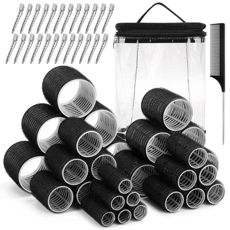 Audab 56 Pcs Hair Rollers Set for Blowout Look Long Hair, 30Pcs Rollers Hair Curlers in 5 Sizes with 24 Pcs Clips and Storage Bag for Long Medium Short Hair Volume - Image 1