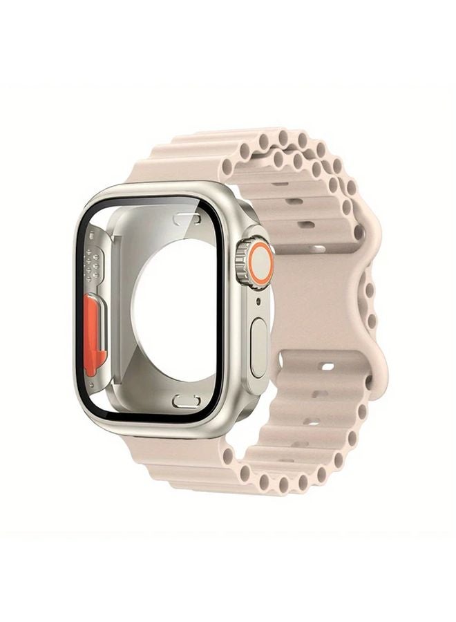 2pcs Starlight Strap Case For Apple Watch Series 7 8 9 41mm With Screen Protector - Image 1