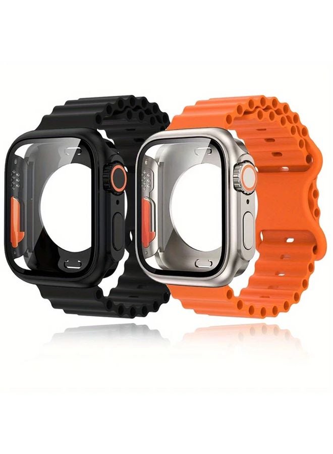 2pcs Starlight Strap Case For Apple Watch Series 7 8 9 41mm With Screen Protector - Image 2