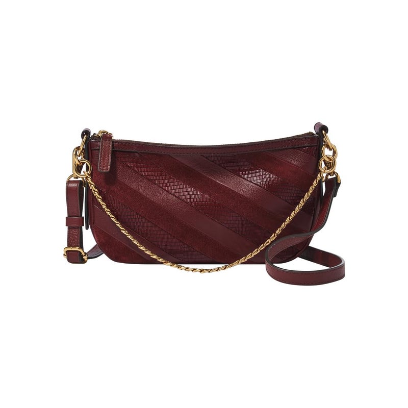 Fossil Women's Jolie Leather Small Shoulder Bag Purse Handbag, Mahogany Lizard Stripe (Model: ZB1948243) - Image 5